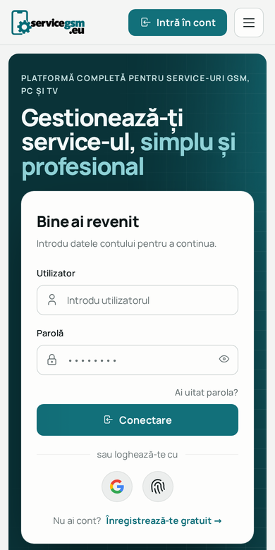 Prima pagină ServiceGSM.eu pe telefon, în noul aspect