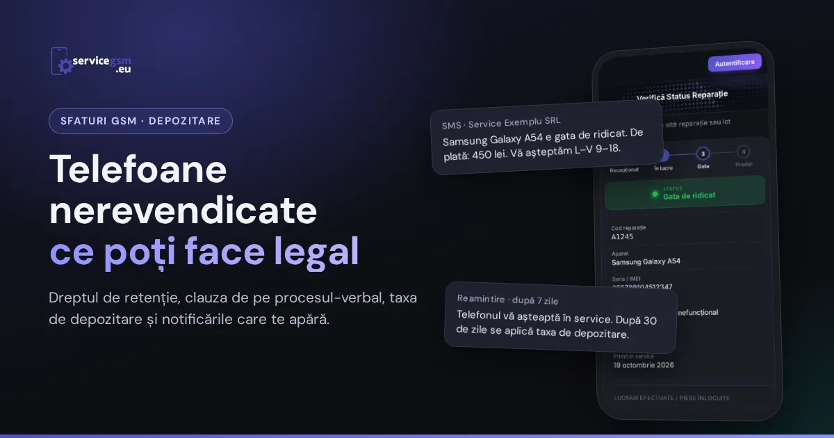 Telefoane nerevendicate în service: ce poți face legal