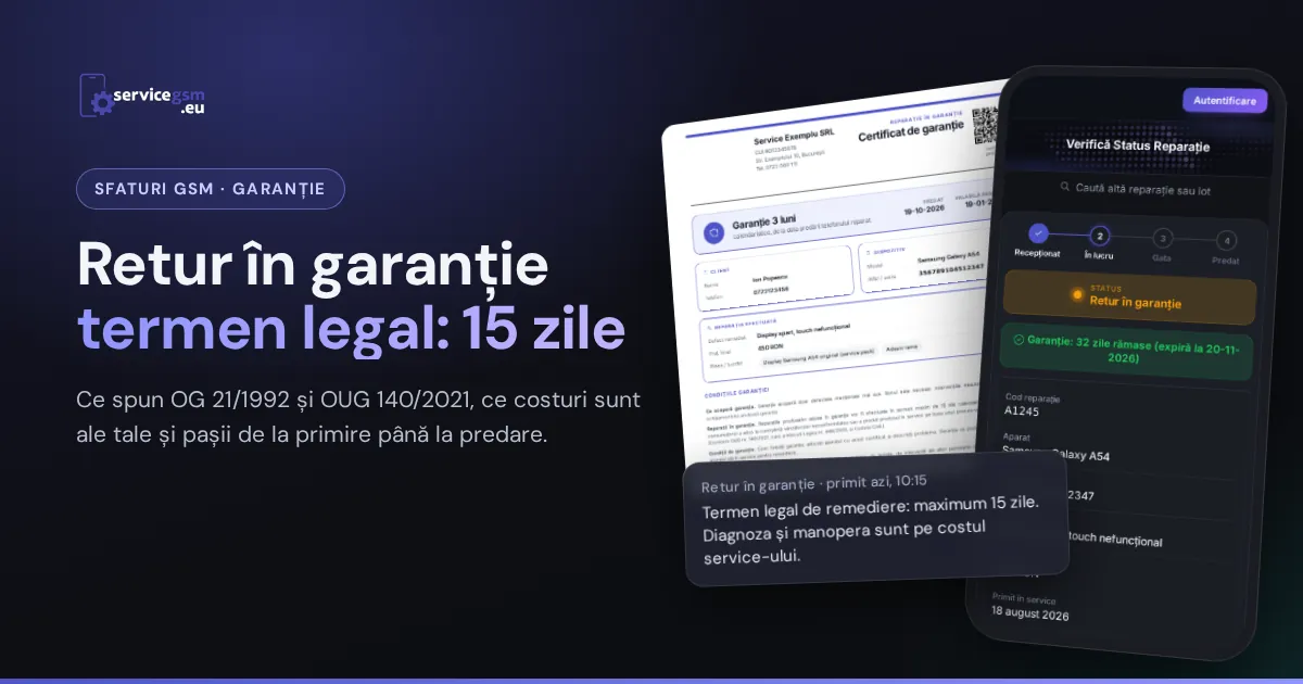 Telefon revenit în garanție la service: termenul legal și ce faci